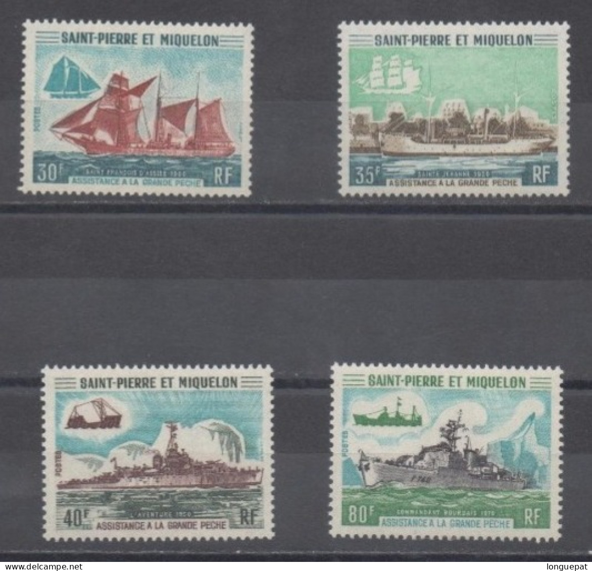 SAINT-PIERRE Et MIQUELON : Bâteaux : "Saint-François D'assise" 1900, "Sainte-Jehanne" 1920, "L'Aventure" 1950, Etc - Nuovi