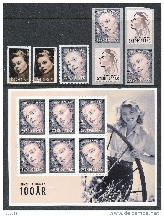 Sweden 2015 Facit # SS30. Ingrid Bergman And USA Issues.  VERY EXCLUSIVE SET (see Description And Images). MNH (**) - Nuovi