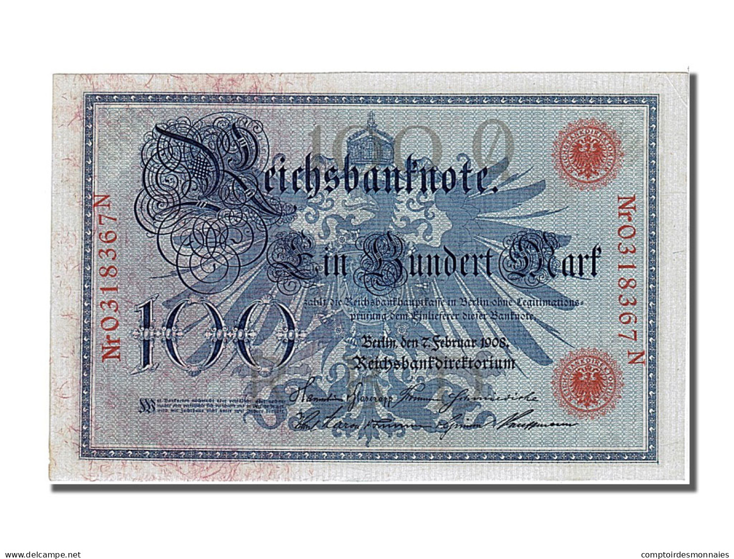 Billet, Allemagne, 100 Mark, 1908, 1908-02-07, NEUF - 100 Mark