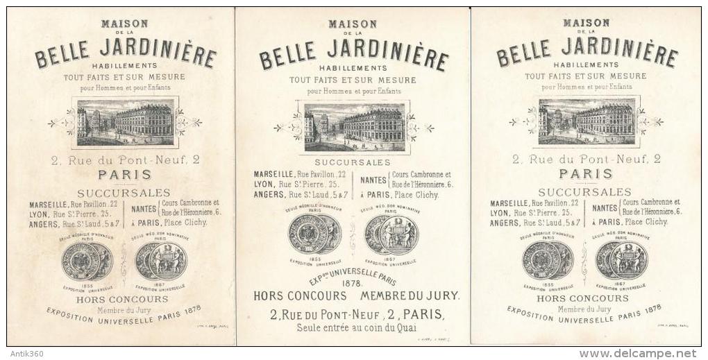 Lot De 5 Chromos Humour Caricature Maison De La Belle Jardinière Paris - Andere & Zonder Classificatie