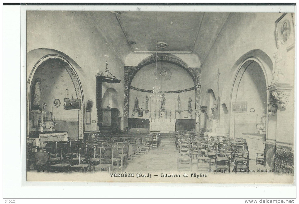 30 VERGEZE  Intérieur De L'Eglise - Vergèze