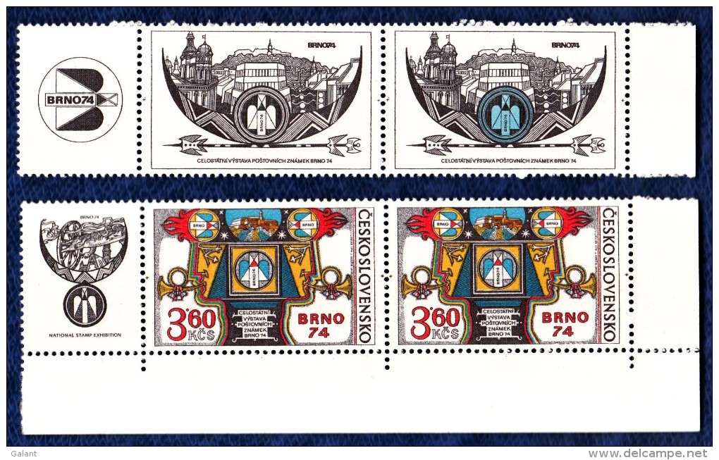 CSSR 1974 Mi. 2184 Yv. 2035 Brno 74 Paar Mit Zf Postfrisch MNH** - Variétés Et Curiosités