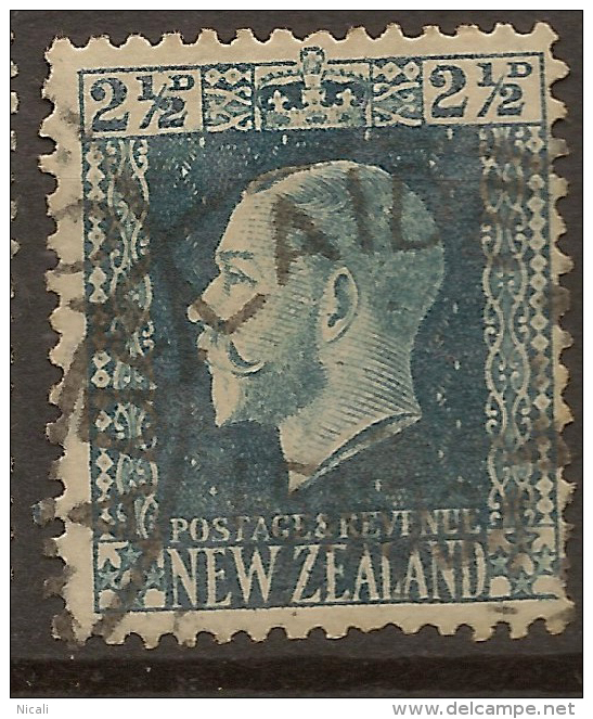 NZ 1915 2 1/2d Blue Pmk Adelaide Road KGV P14x13.5 SG 419 U #RV47 - Oblitérés