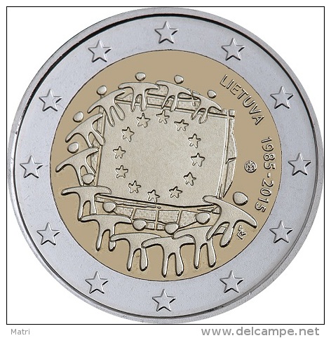 Lithuania 2 Euro 2015  30 Years Of European Flag UNC - Lituanie