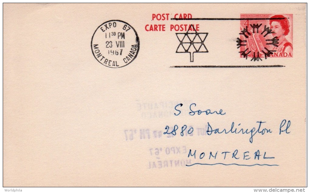 Canada Montreal 1967 Expo 67 / World Exhibition "Principaute De Monaco" Postal Card/postcard-VIII - 1953-.... Regno Di Elizabeth II