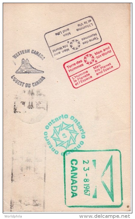 Canada Montreal 1967 Expo 67 / World Exhibition "Western Canada-Ontario" Postal Card/postcard-X - 1953-.... Elizabeth II