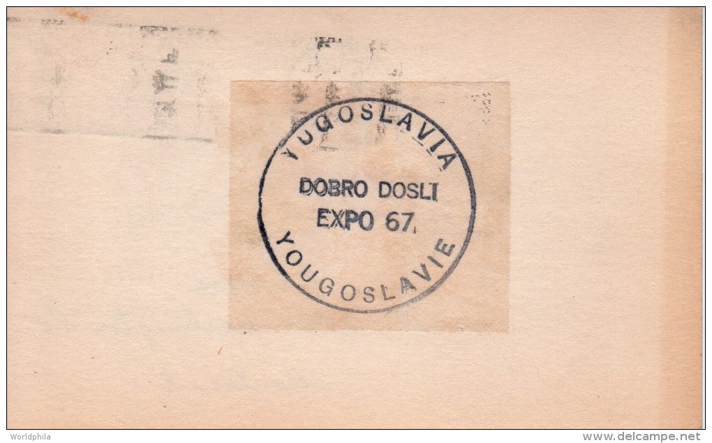 Canada Montreal 1967 Expo 67 / World Exhibition "Yugoslavia" Postal Card/postcard-XI - 1953-.... Elizabeth II