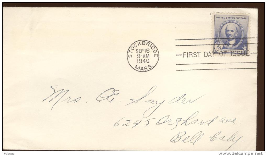 FDC SCOTT 887 - STOCKBRIDGE 1940 - FRENCH D.C. - 1851-1940