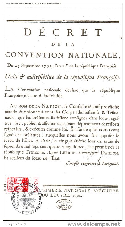 FRANCE. N°2772 De 1992 Sur Document Philatélique. - Revolución Francesa