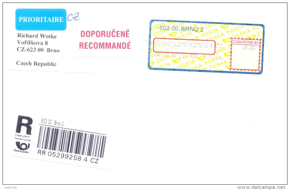 2014. Czech Republic, The Letter By Registered Prioritairy Post To Moldova - Storia Postale