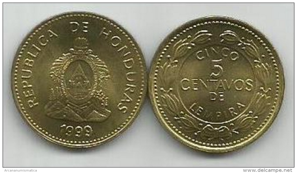 HONDURAS    5 Centavos De Lempira  1.999   Latón  KM#72.4   SC/UNC      DL-11.614 - Honduras