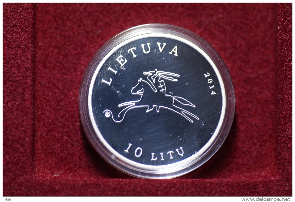 Lithuania 10 Litu 2014 Dedicated To Cinema Ag Proof + COA - Litouwen