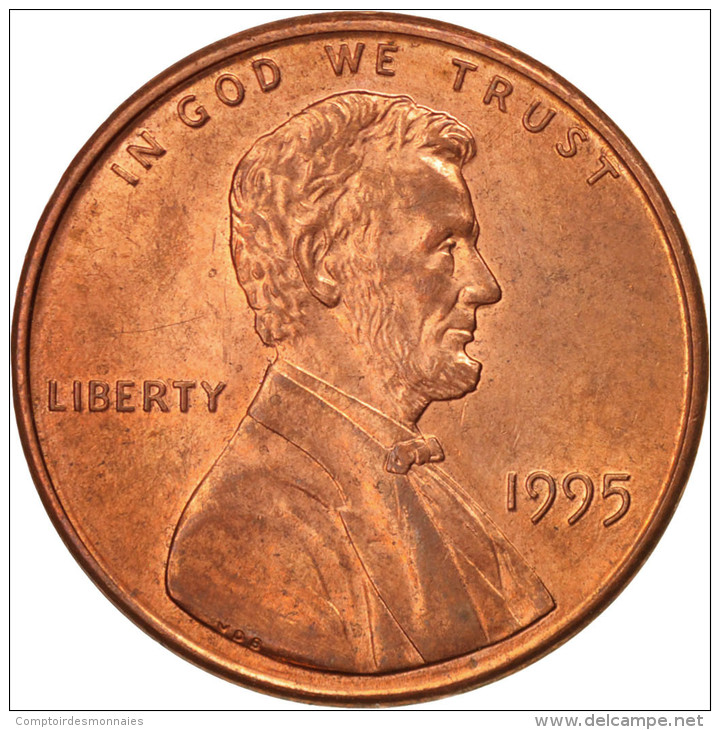 États-Unis, Lincoln Cent, 1995, Philadelphia, SPL+, KM:201b - 1959-…: Lincoln, Memorial Reverse