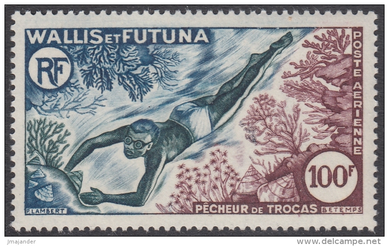 Wallis And Futuna 1962 Airmail Stamp: Diving. Mi 200 MNH - Nuevos