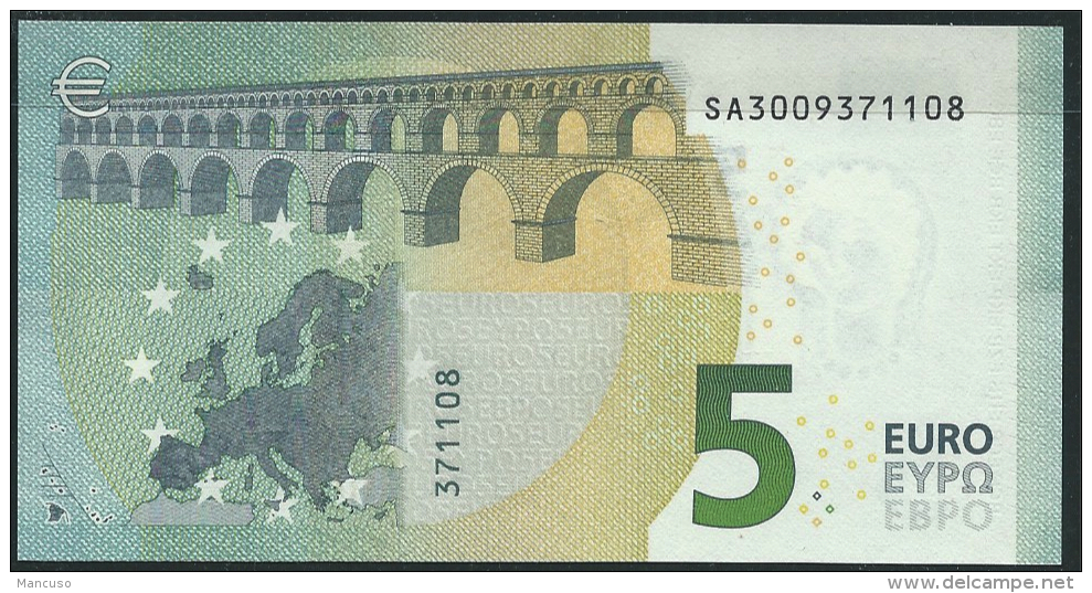 &euro; 5 ITALY  SA S001 C6  DRAGHI  UNC - 5 Euro