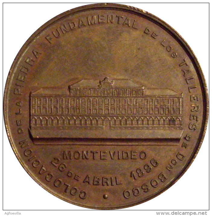 URUGUAY. MEDALLA TALLERES DON BOSCO. MONTEVIDEO. 1.896 - Firma's