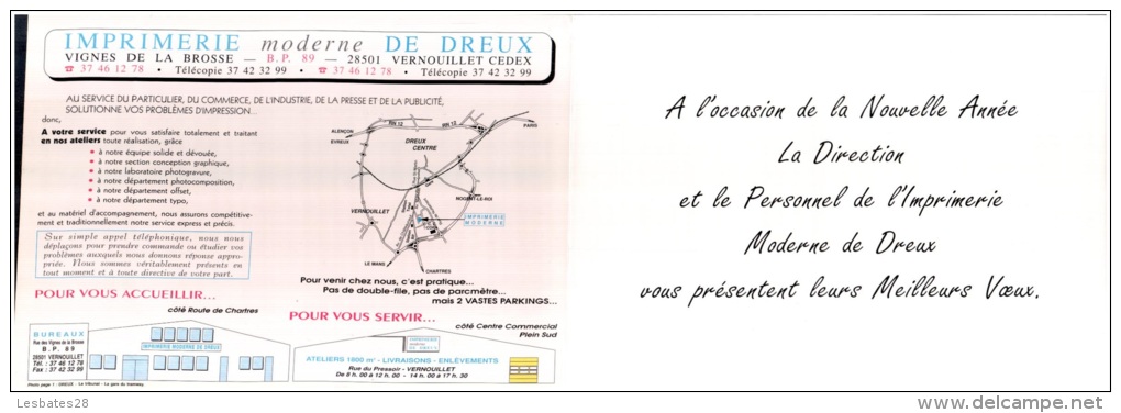 CALENDRIER 1996  FORMAT A4  = DREUX TRAMWAY Rue Du Palais De Justice Vers 1910  Bien Animé  "Classeur" - Tamaño Grande : 1991-00