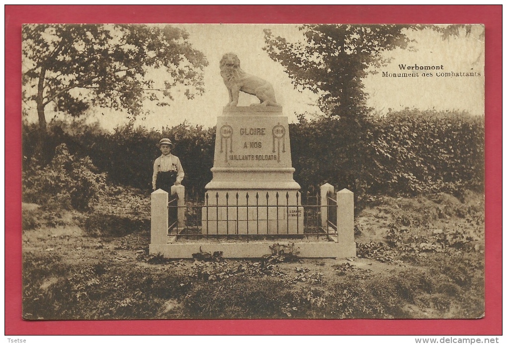 Werbomont - Monument Des Combattants, Personnage - 1937 ( Voir Verso ) - Ferrieres