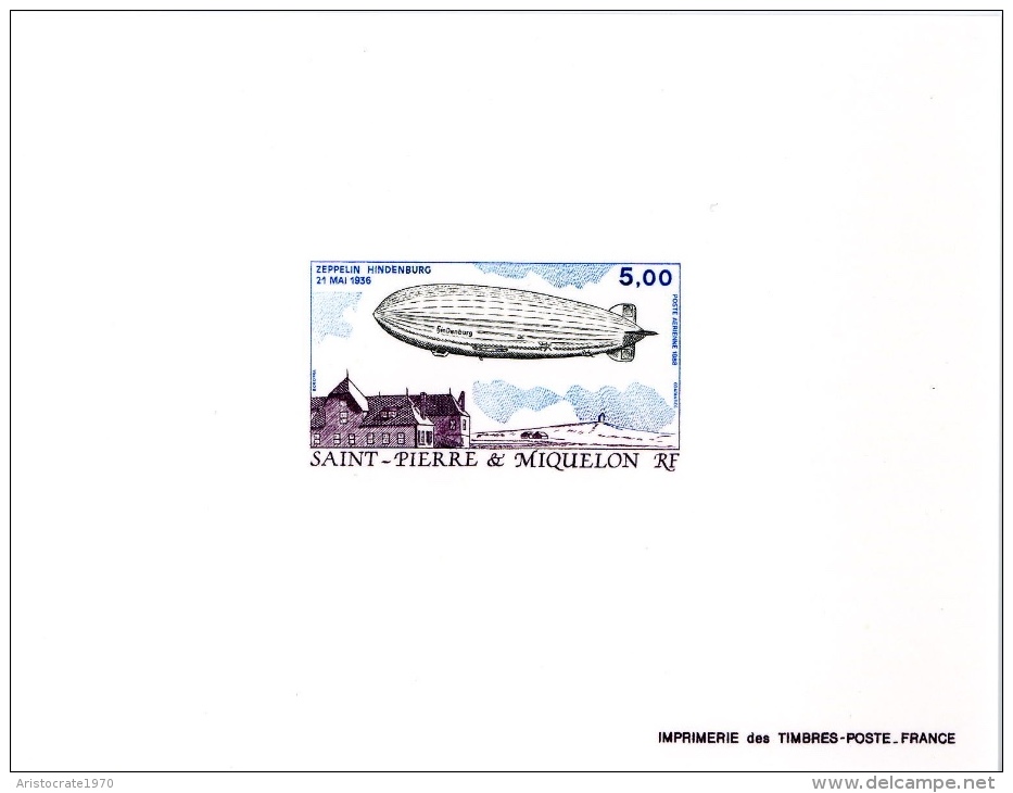 Miquelon Dirigeable Montgolfière Avion DC3 - Imperforates, Proofs & Errors