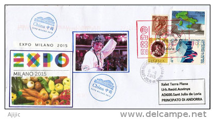 CHINA. UNIVERSAL EXPO MILANO 2015. (Chinese Dance), Letter  From The Pavilion Of China, With The Official EXPO Stamp - 2015 – Milan (Italie)