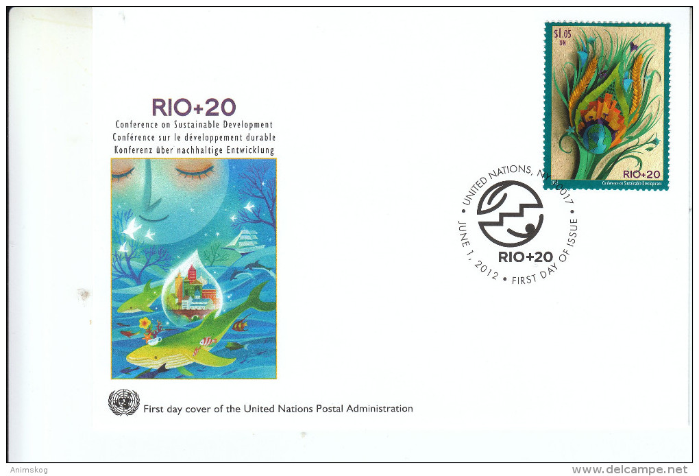 UNO New York 2012, FDC "RIO+20"  / UNO New York 2012, FDC "RIO+20" - Brieven En Documenten