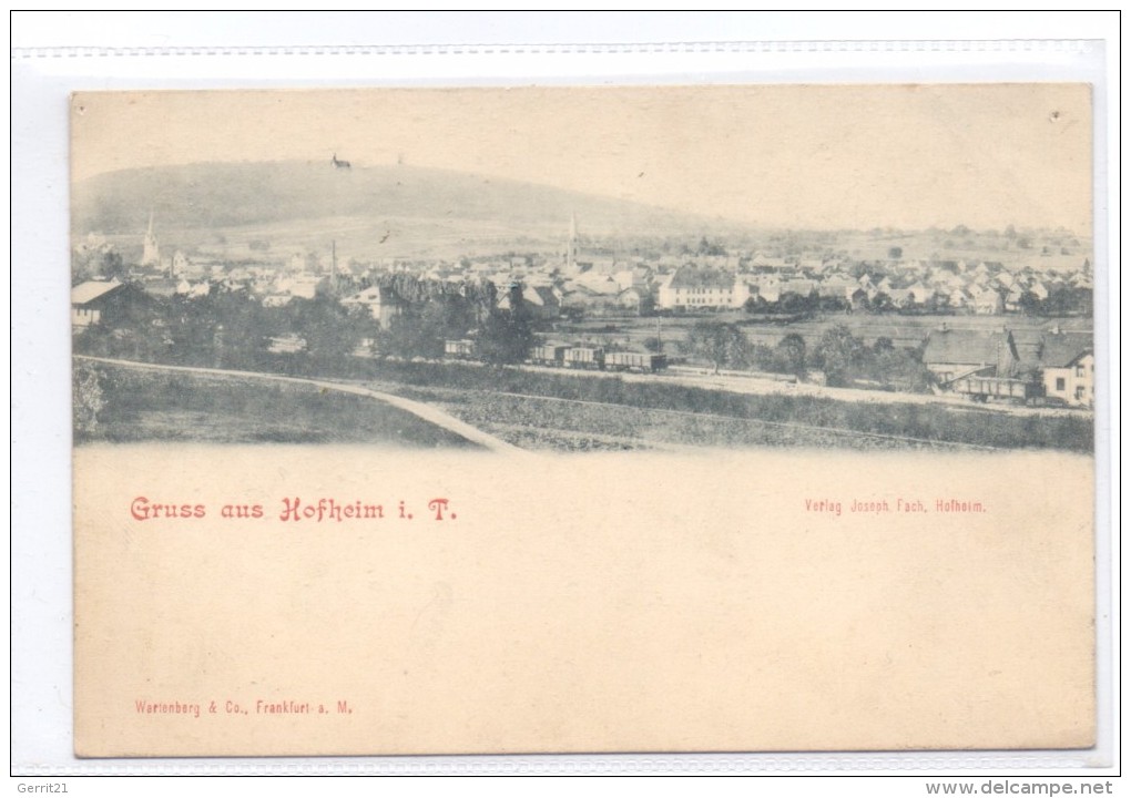 6238 HOFHEIM, Gruss Aus.., Ca. 1905, Ungeteilte Rückseite - Hofheim