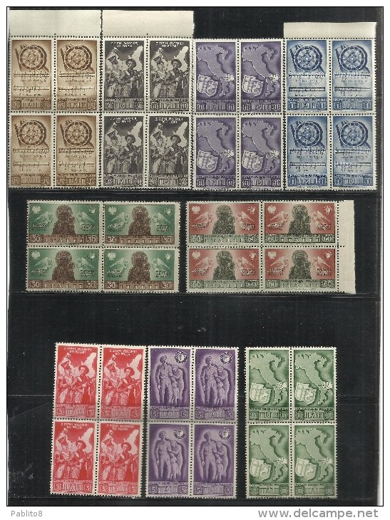 CORPO POLACCO POLISH BODY 1946 SOCCORSO DI GUERRA SERIE COMPLETA COMPLETE SET QUARTINA BLOCK MNH - 1946-47 Zeitraum Corpo Polacco