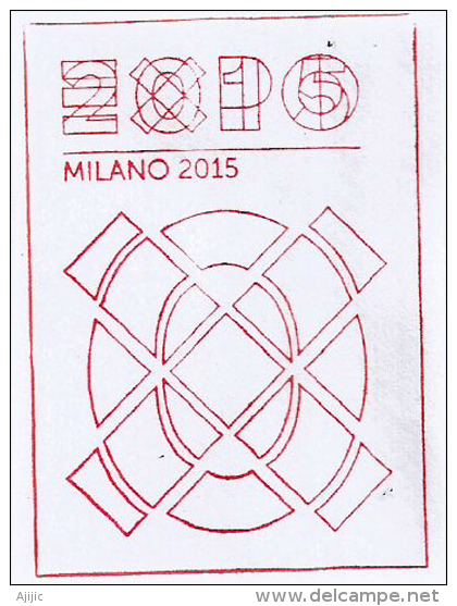 COLOMBIE.EXPO MILANO 2015,"Feeding The Planet" Le Café. , Lettre Du Pavillon Colombien , Avec Tampon Officiel De L'EXPO - 2015 – Mailand (Italien)