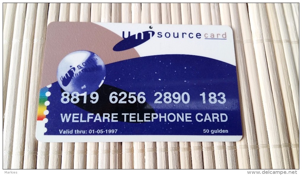 Uni Source Card Welfare 50 Gulden Netherlands Very  Rare 2 Scans - Cartes GSM, Prépayées Et Recharges