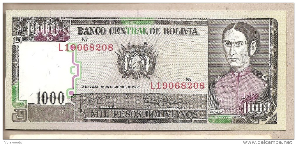 Bolivia - Banconota Non Circolata Da 1000 Pesos - 1982 - Bolivie