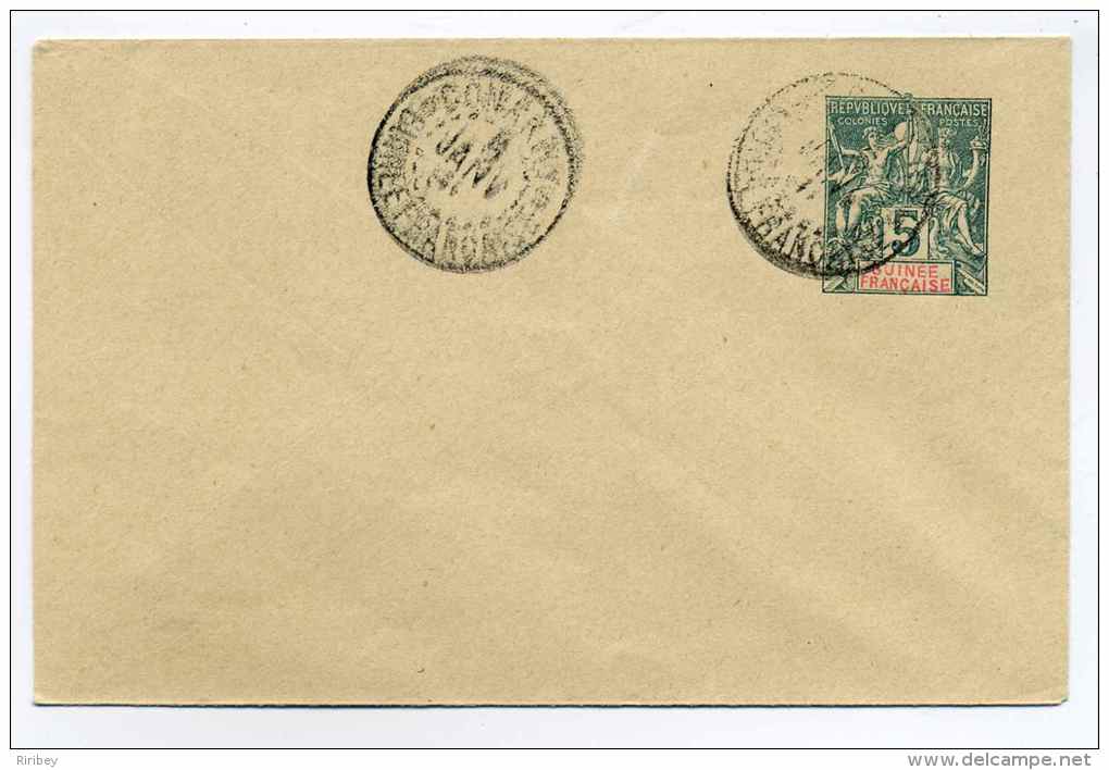 Entier Postal Au Type SAGE Surcharge GUINEE FRANCAISE /Enveloppe 5c Vert - Covers & Documents