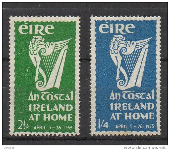 P805.-. IRELAND / IRLANDA. 1953. SC #: 147-148 . MVLH - IRELAND`S NATIONAL FESTIVAL " AN TOSLAL"  .CAT VAL :US$ 29.00 - Unused Stamps