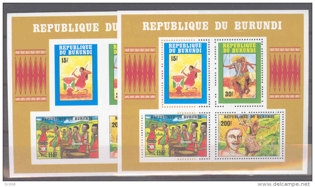 Burundi COB BL128/128A  Dansers En Trommelaars-Danses Et Tambours 1991 MNH - Ongebruikt