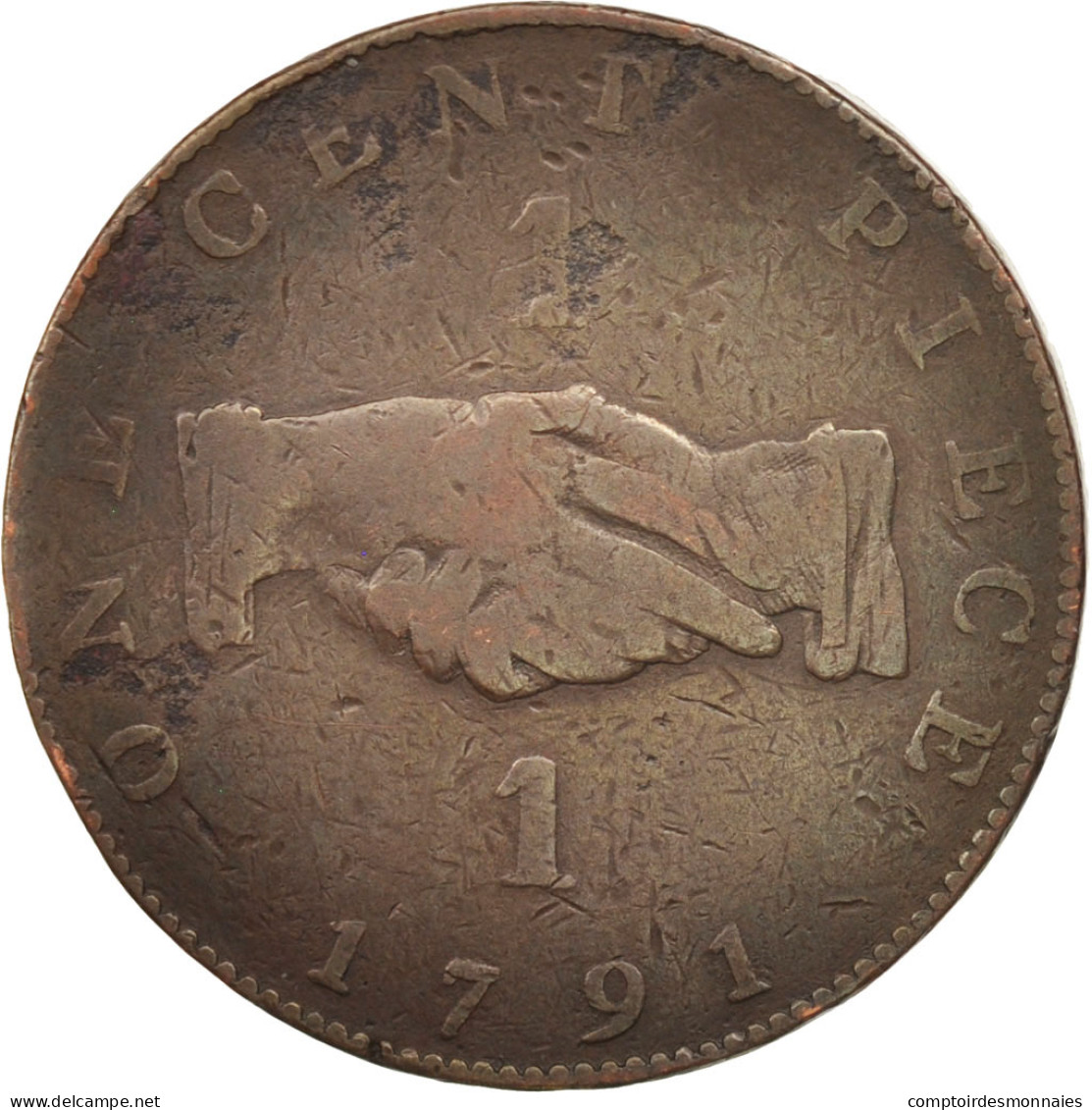 Monnaie, Sierra Leone, Cent, 1791, TB, Bronze, KM:1 - Sierra Leone