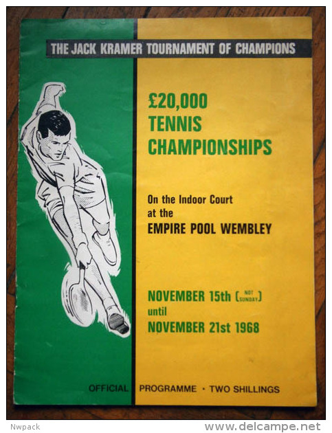 Tennis Championships Wembley 1968, Great Britain - Official Programme, Laver, Emerson,Taylor,Newcombe,Roche,Rosewall - Habillement, Souvenirs & Autres