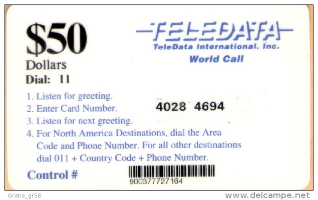 Bosnia - Teledata, Military Card, Used In Bosnia By UN Soldiers, 50$, Used - Bosnia