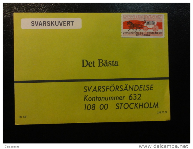 Svarslosen Svarskuvert Stockholm Local Stamp On Cover - Emissioni Locali