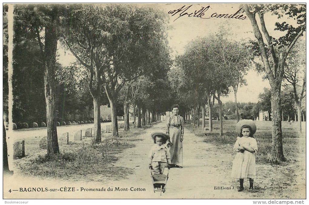 30 BAGNOLS SUR CEZE   Promenade  Du  Mont Cotton    Tres Beau Précurseur - Bagnols-sur-Cèze