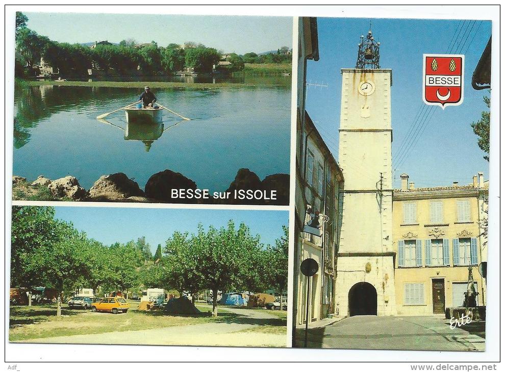 CP BESSE SUR ISSOLE, LE LAC, LE CAMPING MUNICIPAL, LA PORTE VOUTEE SOUS LE BEFFROI, VAR 83 - Besse-sur-Issole