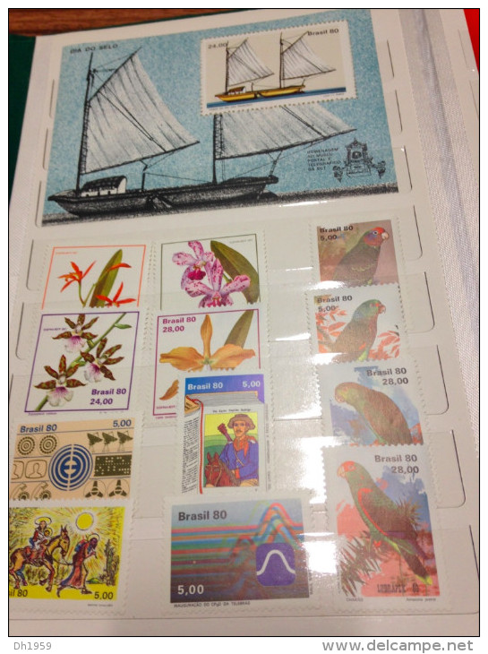1980 BRESIL BRAZIL BRASIL BRASILIEN COLLECTION OF THE POSTAGE STAMPS  LIVRE DE L´ANNEE YEAR BOOK JAHRBUCH - Colecciones & Series
