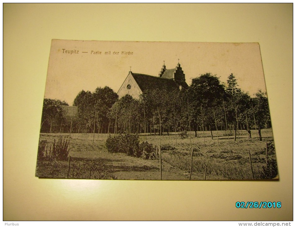 TEUPITZ  , PARTIE MIT DER KIRCHE  , OLD POSTCARD , 0 - Teupitz