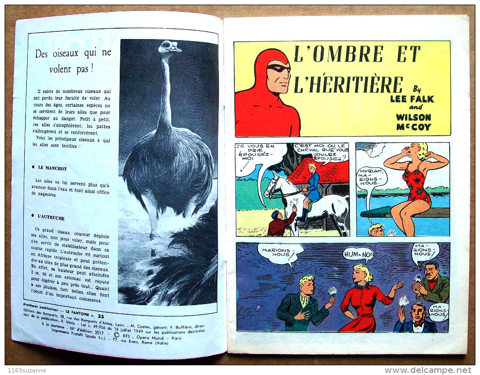 LE FANTÔME N° 33 - Août 1964 > L'Ombre Et L'héritière (Lee Falk & Wilson McCoy) > Editions Des Remparts, Lyon - Phantom