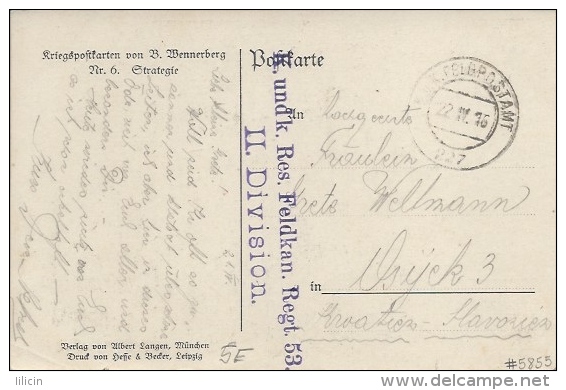 Postcard RA005855 - Kriegspostkarten Von Brynolf Wennerberg: #6 Strategie - Wennerberg, B.