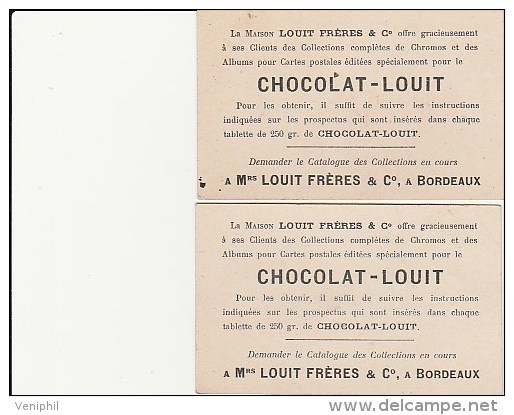 2 IMAGES CHROMOS  - CHOCOLAT LOUIS  - THEME / NOS CHASSEURS - Louit