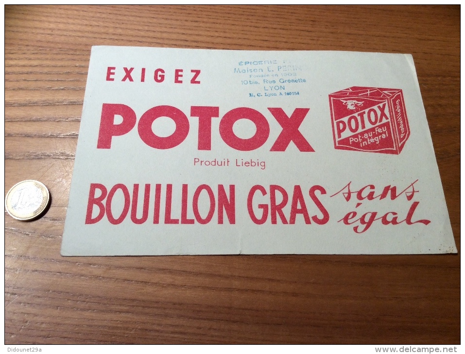 Buvard ** "POTOX Produit Liebig - ÉPICERIE PERINO LYON" - Suppen & Sossen