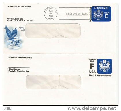 Official Mail (United States Department Of The Treasury) 2 Entiers Postaux Officiels Du Bureau. - 1981-00