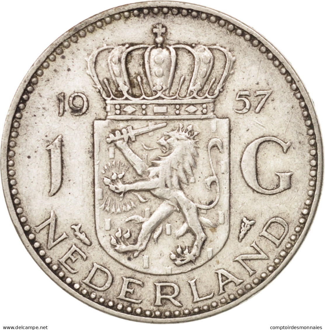 Monnaie, Pays-Bas, Juliana, Gulden, 1957, TTB+, Argent, KM:184 - Monedas En Oro Y Plata