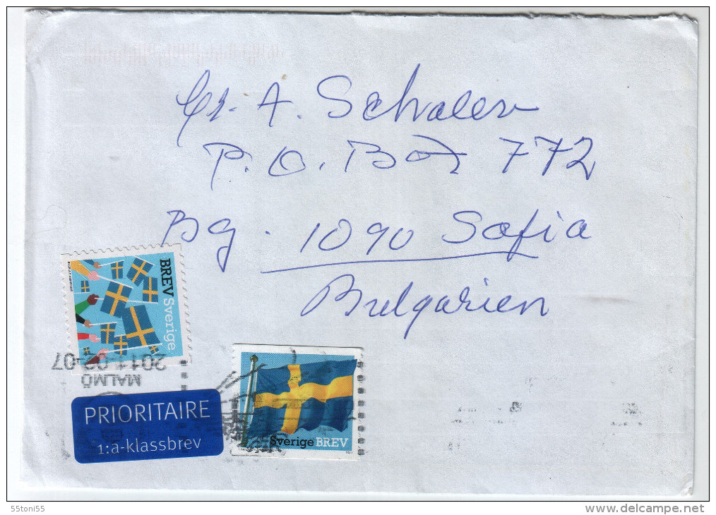 Cover Sweden - Sent To BULGARIA   2011 - Lettres & Documents