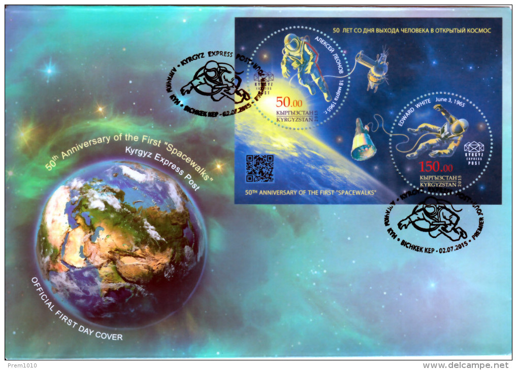 KYRGYZSTAN- 2015 - Space- 50th Anniversary Of First Space Walk-  -50-Jahr-Jubiläum Des Ersten Space Walk- - Asien