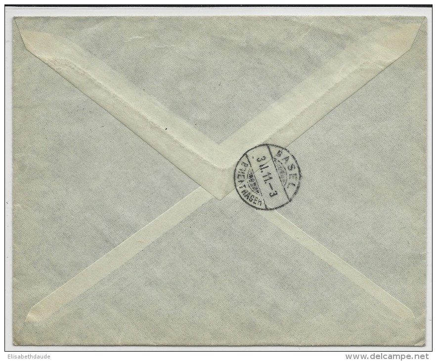 NEDERLAND - 1911 - ENVELOPPE RECOMMANDEE De 'S GRAVENHAGE Pour BASEL (SUISSE) - Postal History